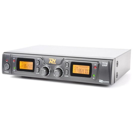 Micrófono Power Dynamics PD782 inalámbrico de mano UHF con receptor rack