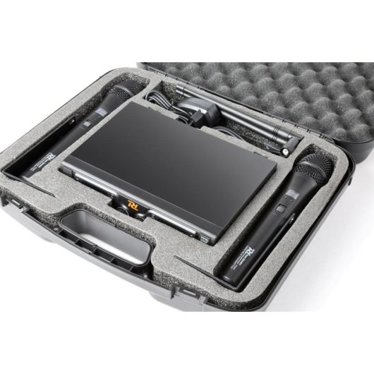 Micrófono Power Dynamics PD782 inalámbrico de mano UHF con receptor rack