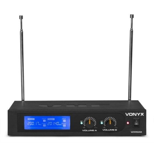 Micrófono Vonyx WM522 inalámbrico VHF doble mano con funda de transporte