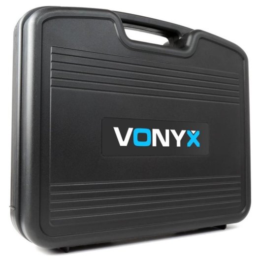 Micrófono Vonyx WM522 inalámbrico VHF doble mano con funda de transporte