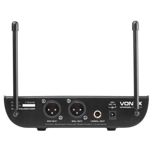 Microfono Vonyx WM82 wireless UHF Mini-XLR doppio palmare con custodia