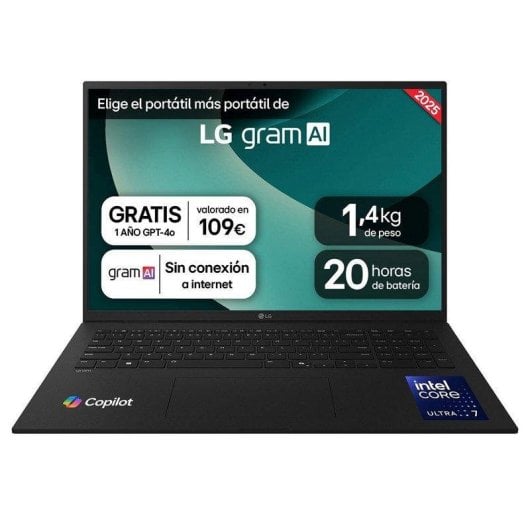 Portátil LG Gram 17ZD90T 17" Intel Core Ultra 7 255H 32GB 1TB SSD Intel Arc Free OS