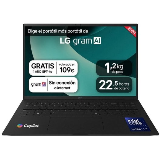Portátil LG Gram 16ZD90T-G AX88B 16'' Intel Core Ultra 7 32GB 1TB SSD Intel Arc Sem Sistema Operativo