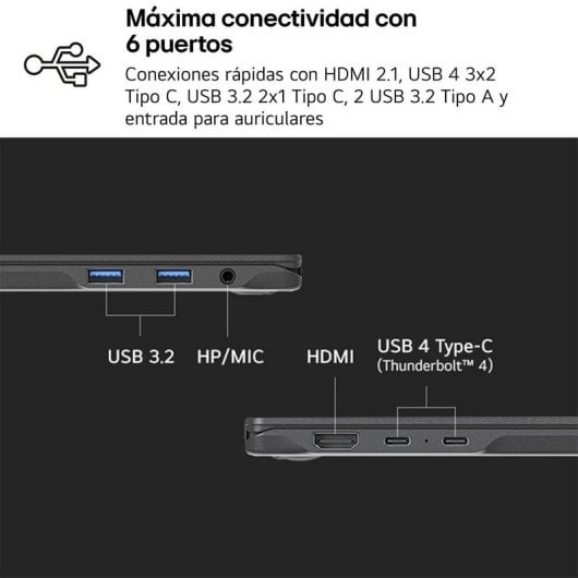 Portátil LG Gram 16ZD90T-G AX88B 16'' Intel Core Ultra 7 32GB 1TB SSD Intel Arc Sem Sistema Operativo