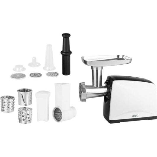 Fleischwolf ECG MG 2510 1200W Edelstahl Schwarz Weiß 4mm 8mm Scheiben