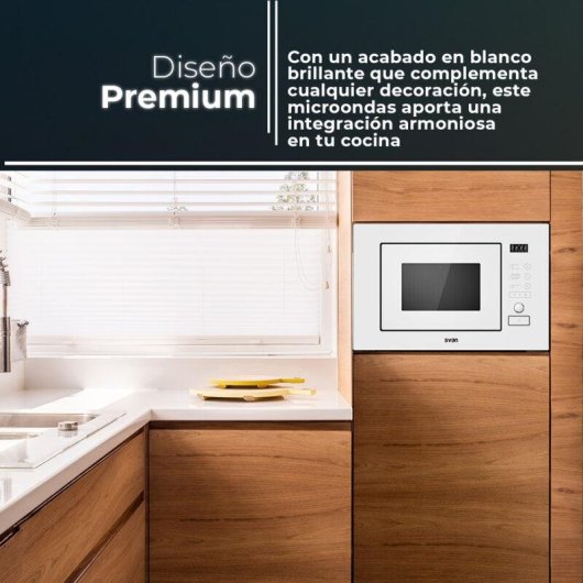 Microondas SVAN SMWI2800DGB 20 Litros 800W con Grill y Display LED