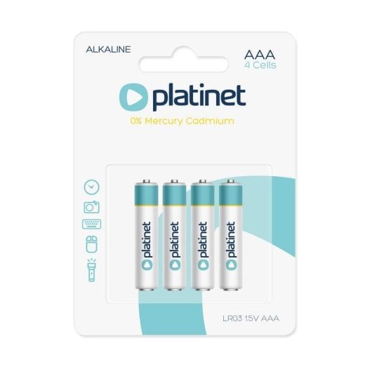 Pile Platinet PMBLR034B AAA Alcaline 1,5 V 1200 mAh Pack 4