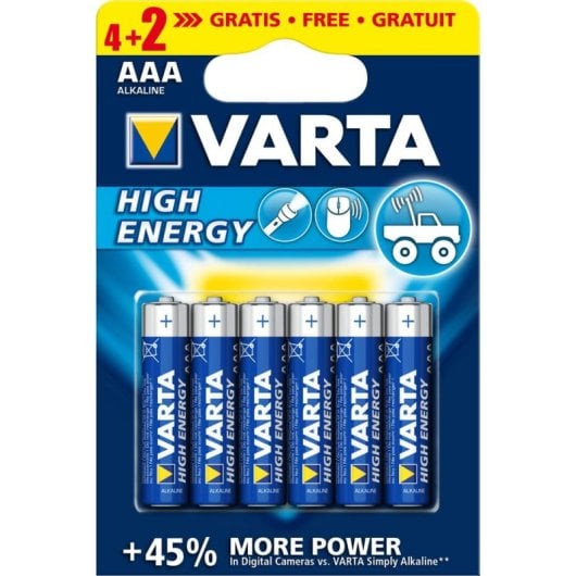 Pila doméstica Varta 4903121436 AAA alcalina 1,5 V pack 6 unidades
