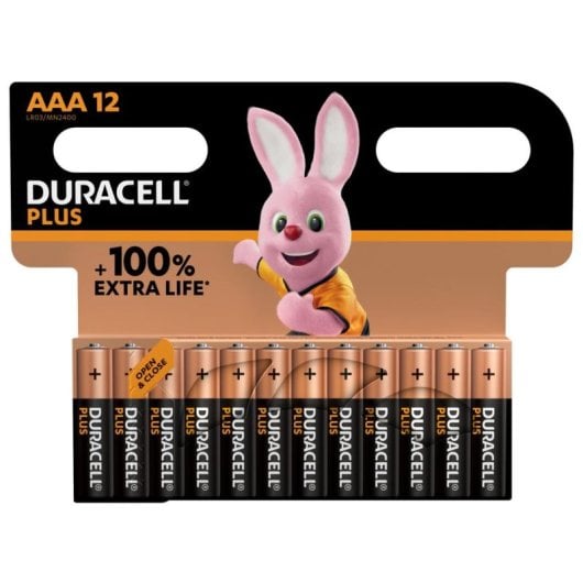 Batterie Duracell PLUS AAA 12 Stück Alkaline 1,5 V Beige Schwarz