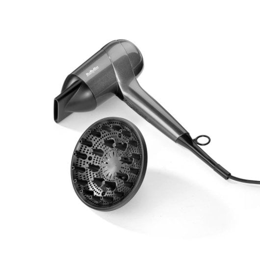 Asciugacapelli BaByliss Titanium Shine D6200DE Ionico 1600W con Diffusore Acciaio