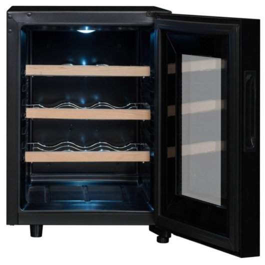 Adega Climadiff CUVEE12 Híbrida 12 Garrafas Porta de Vidro Preta