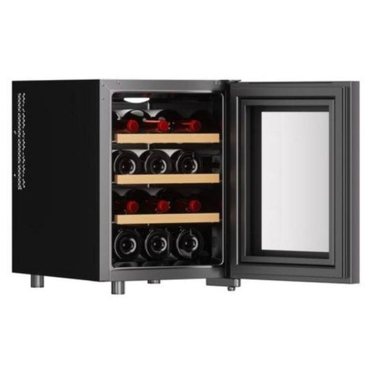 Adega Climadiff CUVEE12 Híbrida 12 Garrafas Porta de Vidro Preta
