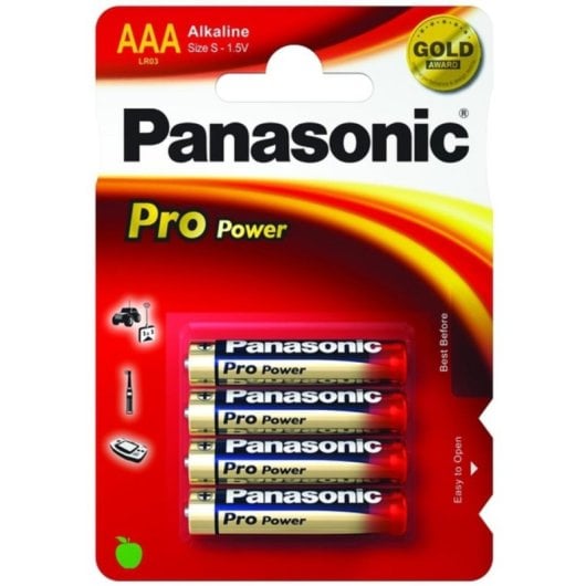 Pila Panasonic 1x4 LR03PPG Alcalina AAA 1,5V 4 pezzi Colori assortiti