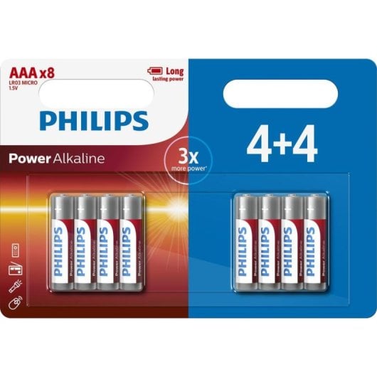 Batteria Philips LR03P8BP/10 AAA Alkaline 1.5V Blister 8 Pezzi