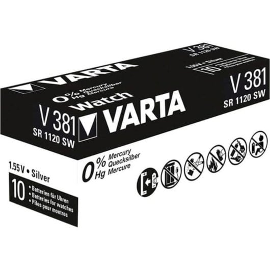 Pile bouton Varta 1,55 V 45 mAh Oxyde d'argent 411