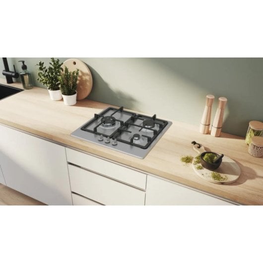 Placa Bosch Serie 4 PGC6B5K90 3 zonas inox 60 cm Wok Cast iron