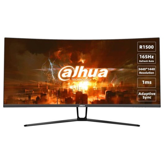 Monitor Dahua Technology LM34-E330C 34" UltraWide Quad HD 165Hz VA Curved 1ms Schwarz Rot