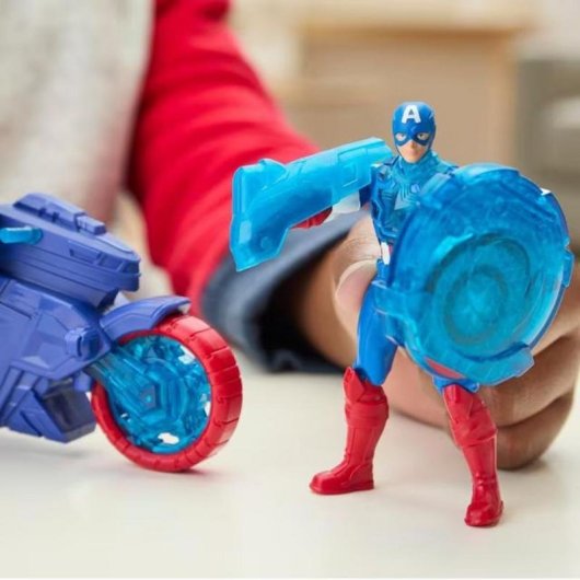 Motocicleta HASBRO Marvel Avengers Epic World of Action Escudo Captain America Plástico Azul Vermelho
