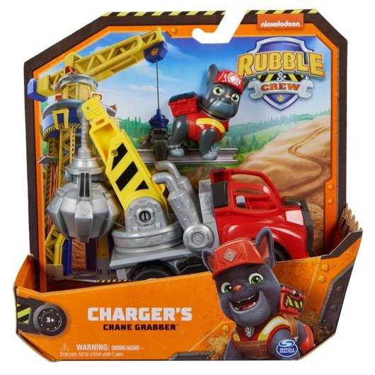Grúa de juguete Spin Master Rubble & Crew Charger con figura y piezas móviles