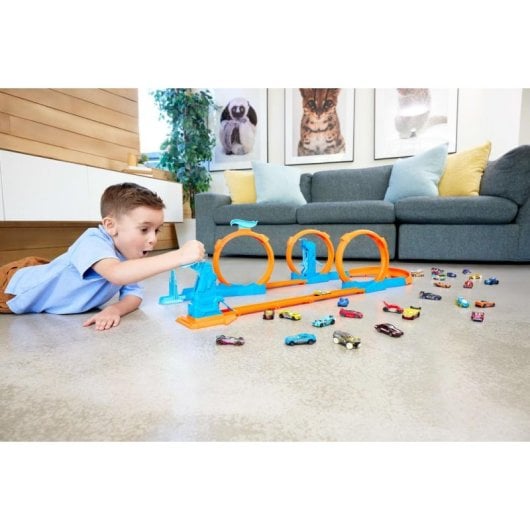 Conjunto de Pista e Veículo Hot Wheels Track Builder JDW39 Multicolor Plástico 1:64