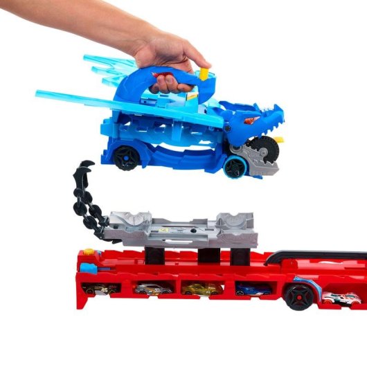 Veículo de pista Hot Wheels City Ultimate Dual Dragon Transporter Plástico Multicolor