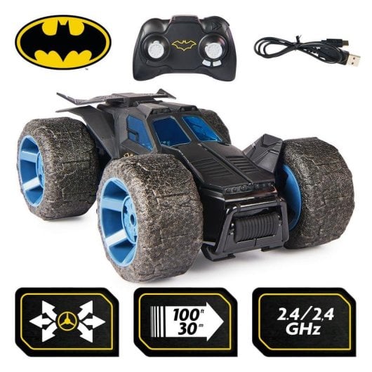 Carro Telecomandado SPIN MASTER Stunt Force Batmobile 4WD Turbo Preto/Azul