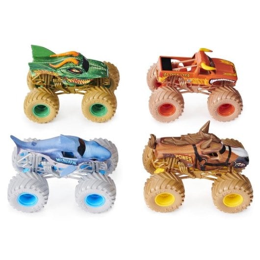 Camión Monster Jam Spin Master Monster Mutt Pack 4 Metálicos 1:64 Multicolor