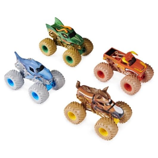 Camión Monster Jam Spin Master Monster Mutt Pack 4 Metálicos 1:64 Multicolor