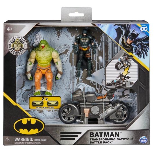 Motorrad Spin Master Batman Transforming Batcycle Battle Pack mit Figuren 10 cm