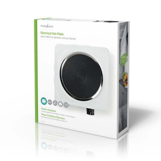 Piastra elettrica Nedis KAEP150EWT1 bianca 1500W 1 zona acciaio compatta