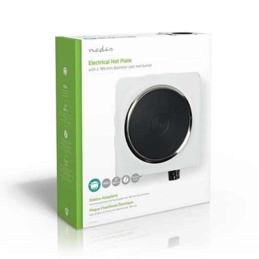 Piastra elettrica Nedis KAEP150EWT1 bianca 1500W 1 zona acciaio compatta