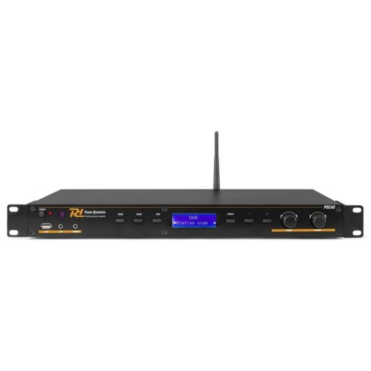 Sintonizador de audio Power Dynamics PDC40 DAB+ FM 40 emisoras Negro