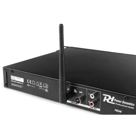 Sintonizador de audio Power Dynamics PDC40 DAB+ FM 40 emisoras Negro
