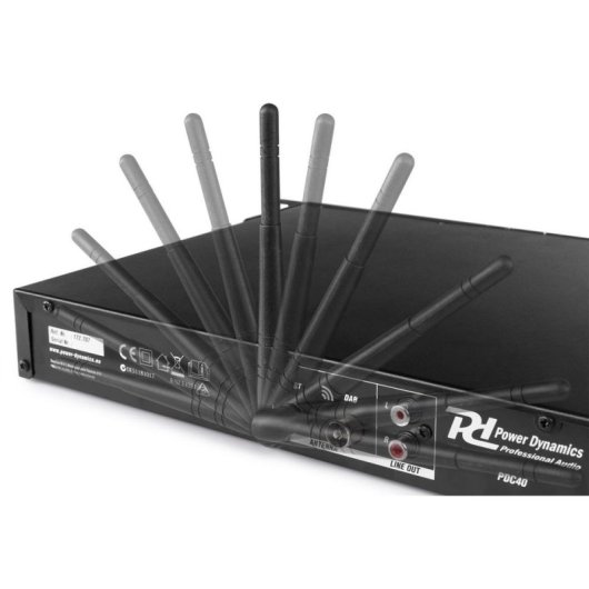 Sintonizador de audio Power Dynamics PDC40 DAB+ FM 40 emisoras Negro