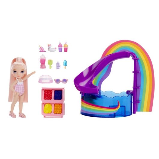 Poupée Rainbow High Little Pool Day Blush Playset robe amovible 14 cm multicolore
