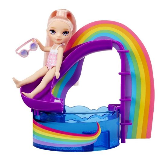 Poupée Rainbow High Little Pool Day Blush Playset robe amovible 14 cm multicolore