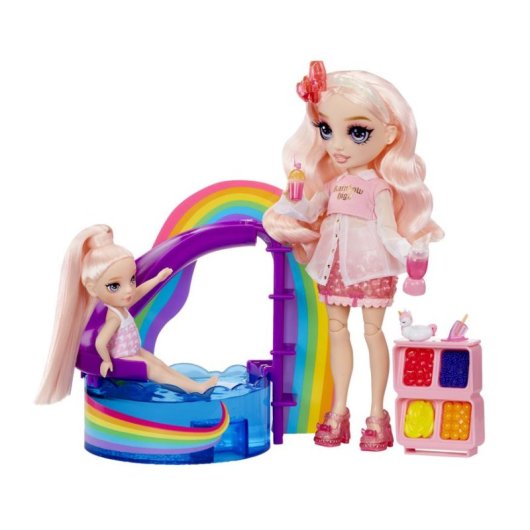 Poupée Rainbow High Little Pool Day Blush Playset robe amovible 14 cm multicolore