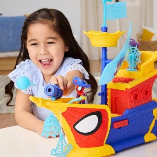 Conjunto de Brinquedo Hasbro Marvel Spidey and his Amazing Friends Water-Webs Webs Ahoy Bubble Pirate Ship Multicolor