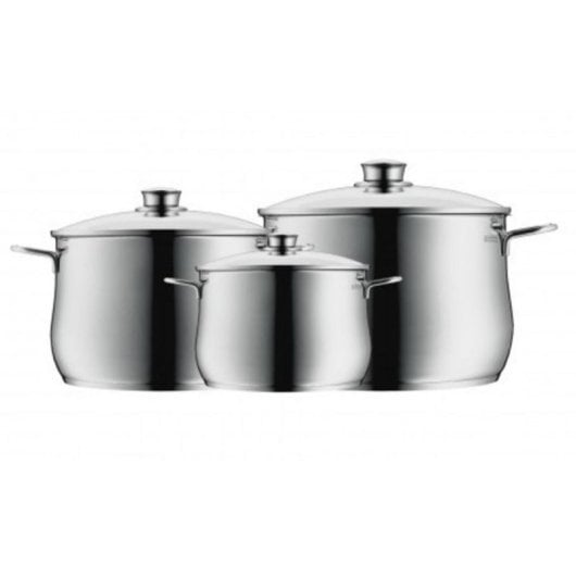 Kochtopfset WMF 0730036040 Edelstahl Glasdeckel Induktion Spülmaschinenfest