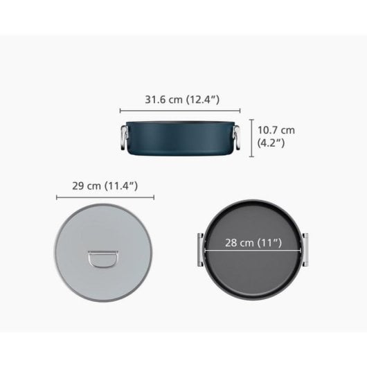 Padella Sauteuse Joseph Joseph Space 28 cm Alluminio Ceramica Blu Manico Pieghevole