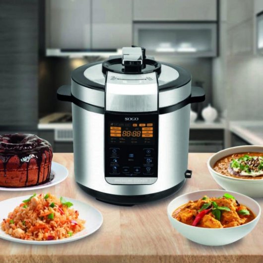 Panela de Pressão SOGO OLL-SS-10610 6L Inox Digital 17 Programas 1000W