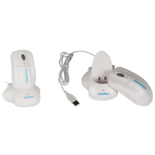 Mouse Cleankeys CKM2W Wireless RF 800 DPI Bianco Ambidestro IP68 Ricaricabile