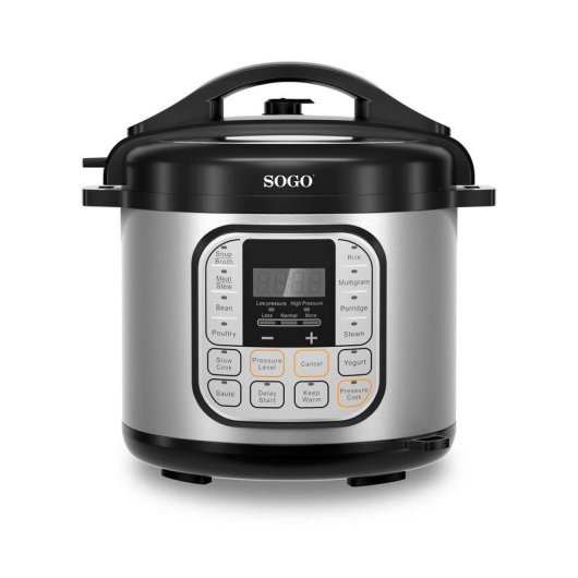 Panela de Pressão Sogo OLL-SS-10605 6L Inox 12 Programas Digital