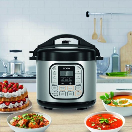 Panela de Pressão Sogo OLL-SS-10605 6L Inox 12 Programas Digital