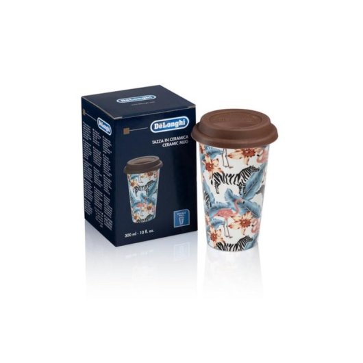 Tazza da viaggio DeLonghi DLSC067 Multicolore 300 ml in ceramica e silicone