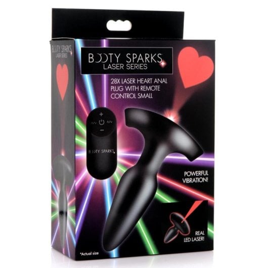 Plug anal Booty Sparks Laser Heart LED 4 velocidades bateria integrada 3,3 mm