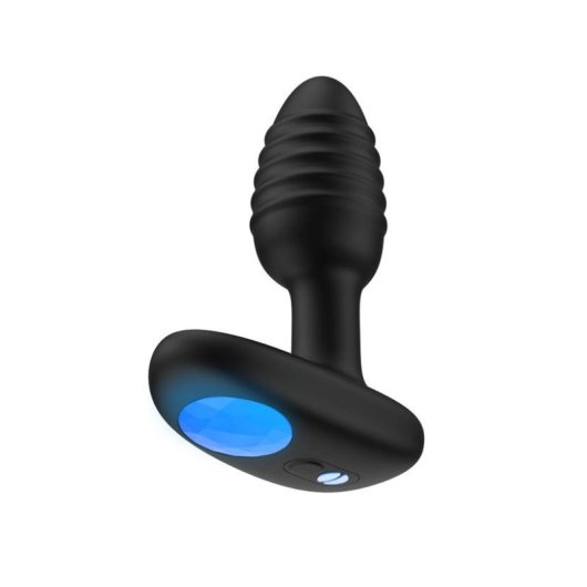 Tapón anal Kiiroo Lumen silicona negra batería integrada 3,3 cm diámetro