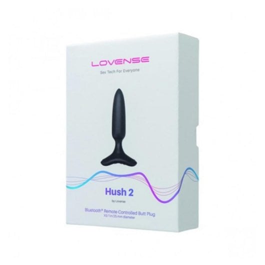 Plug Anal Lovense Hush 2 Silicone Preto Bateria Integrada 25mm