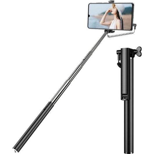 Pau de Selfie BIGBEN CONNECTED SELFIESTICKMINIV2B Compatível Smartphone 14 cm Preto Prata