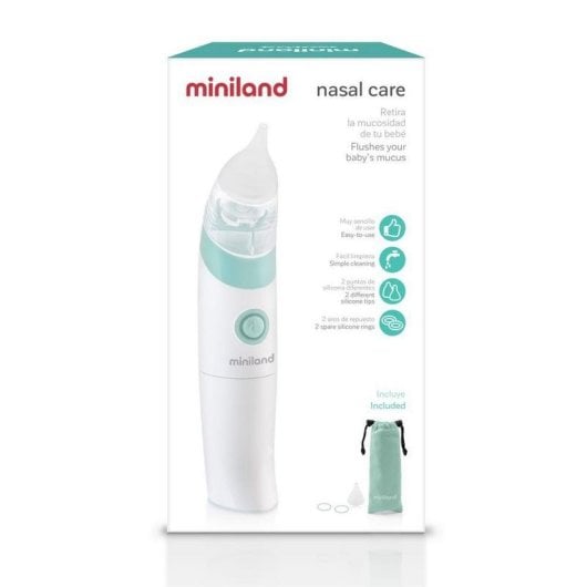 Aspirador nasal MINILAND Baby Nasal Care eléctrico succión ajustable menta blanco